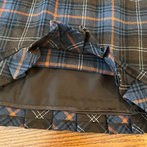 Cabi Wool Blend Plaid Size 6 Pleated Ruffle Pencil Skirt Academia Chantilly - Picture 5 of 8